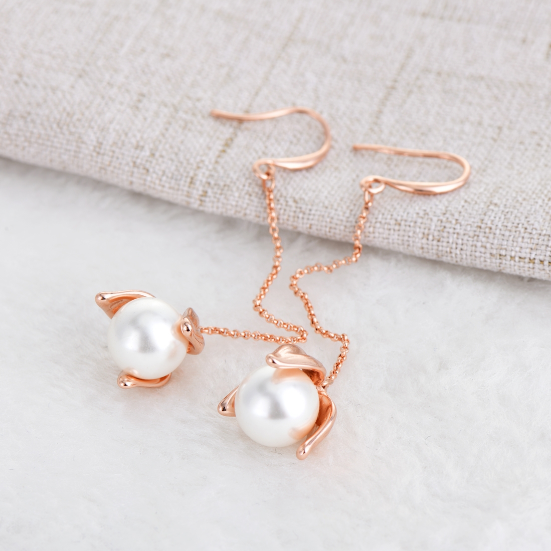 Zinc Alloy Artificial Pearl Dangle Earrings In Exclusive Design