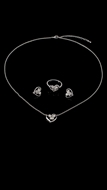 Picture of Top-A Brass Platinum Plated 3 Pieces Jewelry Sets