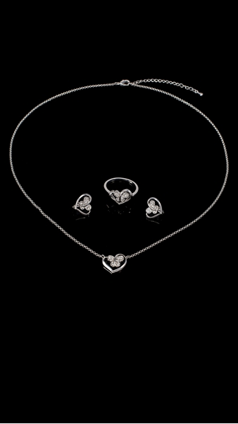 Picture of Top-A Brass Platinum Plated 3 Pieces Jewelry Sets