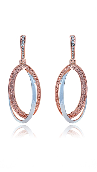 Picture of Modern Design Big Rose Gold Plated Drop & Dangle