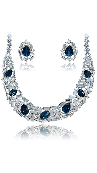 Picture of Cultured Zinc-Alloy Platinum Plated 2 Pieces Jewelry Sets