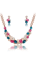 Show details for Delicate Curvy Zinc-Alloy Opal (Imitation) 2 Pieces Jewelry Sets