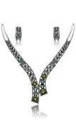 Picture of Believable Crystal Gunmetel Plated 2 Pieces Jewelry Sets