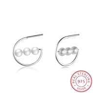 Picture of Discount Platinum Plated Venetian Pearl Stud 