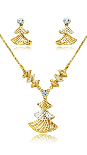 Picture of Three-Dimensional Zinc-Alloy Gold Plated 2 Pieces Jewelry Sets