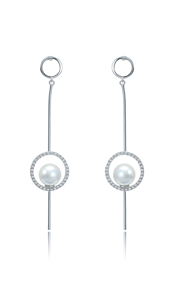 Picture of Best Small Platinum Plated Drop & Dangle