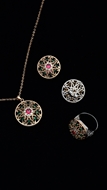 Picture of Cute Designed Hollow Out Brass 3 Pieces Jewelry Sets