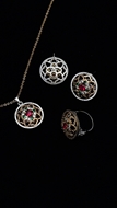 Picture of Cultured Cubic Zirconia Multi-Tone Plated 3 Pieces Jewelry Sets