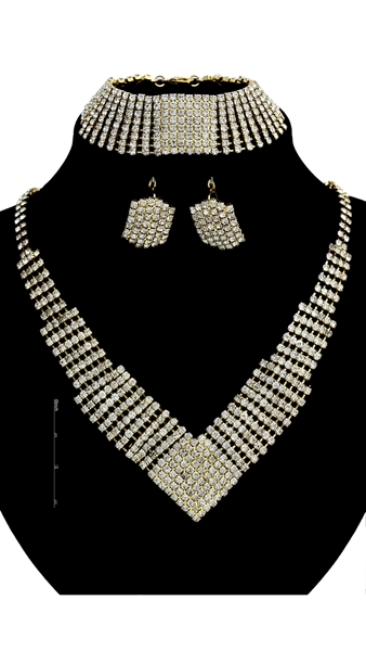 Picture of New Arrival Geometric Rhinestone 3 Pieces Jewelry Sets