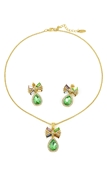 Picture of Trendy Design Green Crystal 2 Pieces Jewelry Sets