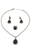 Picture of Odm Black Drop 3 Pieces Jewelry Sets