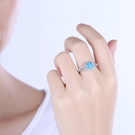 Picture of Online Blue Platinum Plated Fashion Rings