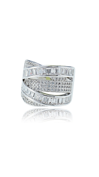 Picture of Lovely And Touching Cubic Zirconia Platinum Plated Fashion Rings