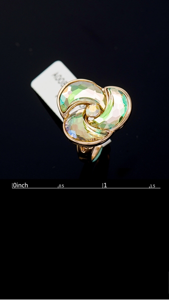 Picture of Ce Certificated Olive Green Rose Gold Plated Rings