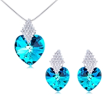 Show details for Heart Female Necklace And Earring Sets 2BL050490S