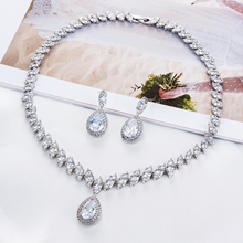Show details for Cubic Zirconia Wedding Necklace And Earring Sets 1JJ050885S