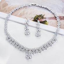 Show details for Cubic Zirconia Big Necklace And Earring Sets 1JJ050891S