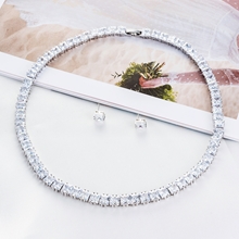 Show details for Cubic Zirconia Copper Brass Necklace And Earring Sets 1JJ050918S