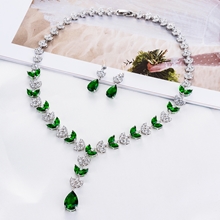Show details for  Luxury Cubic Zirconia Necklace And Earring Sets 1JJ050946S
