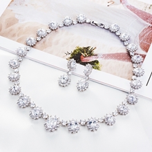 Show details for Copper Brass Luxury Necklace And Earring Sets 1JJ050958S