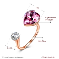Picture of Simple Swarovski Element Fashion Rings 3LK053728R