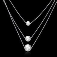 Picture of  925 Sterling Silver Artificial Pearl Pendant Necklaces 3LK054342N