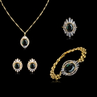 Picture of  Small Cubic Zirconia 4 Piece Jewelry Sets 3FF054561S