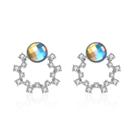 Picture of Designer Platinum Plated Classic Stud Earrings with Easy Return