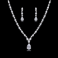 Picture of Amazing Big Platinum Plated Necklace and Earring Set