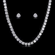 Picture of Origninal Big White Necklace and Earring Set