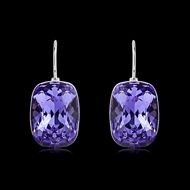 Picture of Brand New Purple Swarovski Element Small Hoop Earrings with SGS/ISO Certification