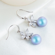 Picture of New Swarovski Element Pearl Colorful Dangle Earrings