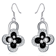 Picture of Fashionable Flowers & Plants Platinum Plated Dangle Earrings