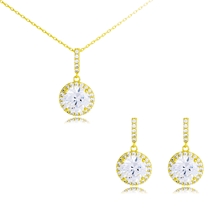 Show details for Small Gold Plated Necklace and Earring Set at Factory Price
