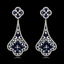 Show details for Unique Cubic Zirconia Platinum Plated Dangle Earrings