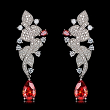 Show details for Low Cost Platinum Plated Copper or Brass Dangle Earrings for Female