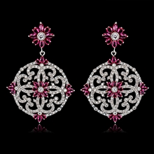 Show details for Pink Cubic Zirconia Dangle Earrings with Low MOQ
