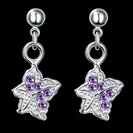 Picture of Delicate Medium Purple Drop & Dangle Earrings