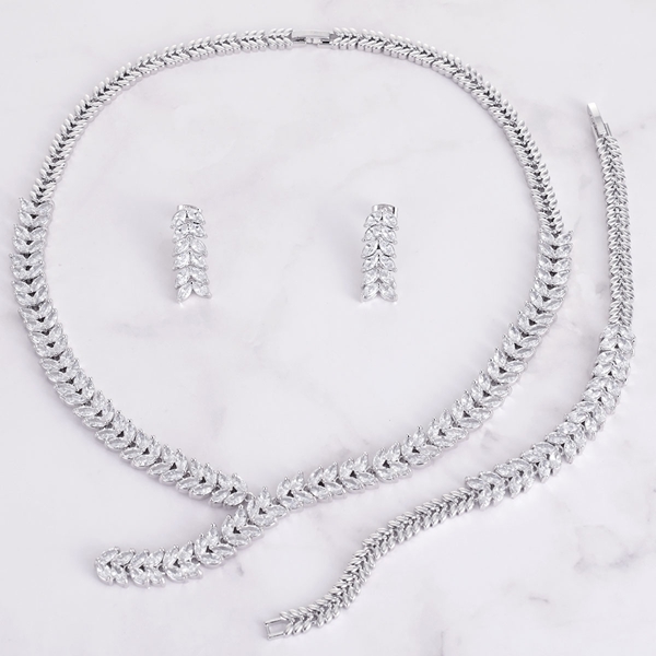 Picture of Luxury Platinum Plated 3 Piece Jewelry Set in Flattering Style