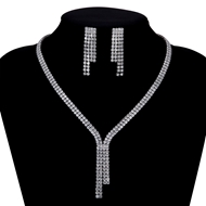 Picture of Shop Platinum Plated Casual Necklace and Earring Set with Wow Elements
