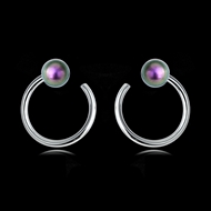Picture of Good Swarovski Element Pearl Purple Stud Earrings