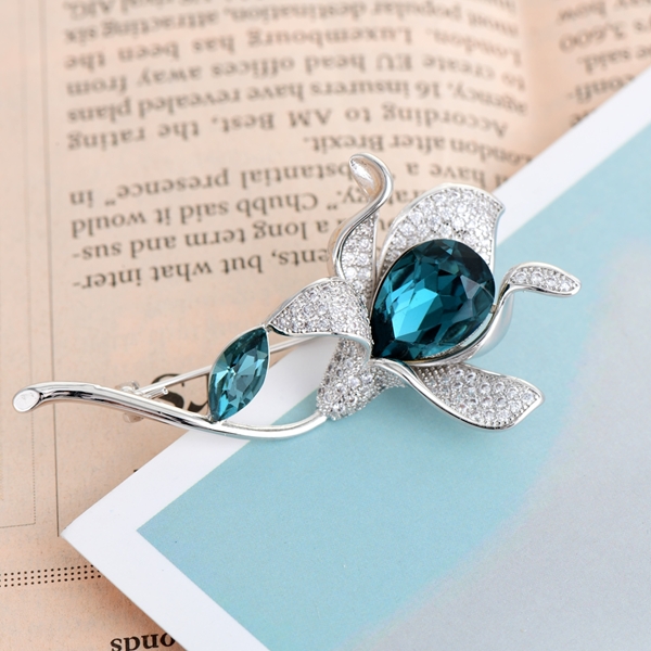 Picture of Featured Blue Zinc Alloy Brooche Shopping