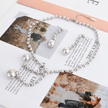 Show details for Sparkling Dubai Platinum Plated Necklace and Earring Set