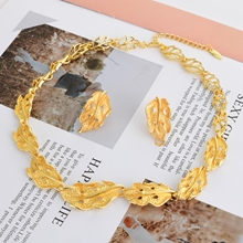 Show details for Distinctive Gold Plated Dubai Necklace and Earring Set with Low MOQ