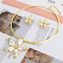 Show details for Stylish Casual Gold Plated Necklace and Earring Set