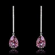 Picture of Modern Design Platinum Plated Swarovski Element Drop & Dangle