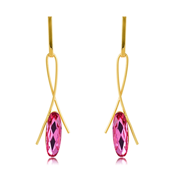 Picture of Zinc Alloy Artificial Crystal Dangle Earrings from Certified Factory