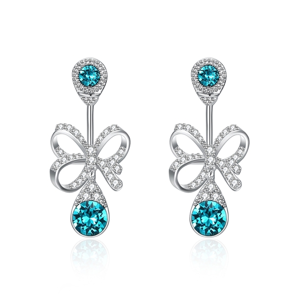 Picture of 925 Sterling Silver Cubic Zirconia Dangle Earrings with SGS/ISO Certification
