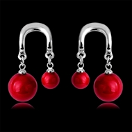 Picture of Classic Platinum Plated Dangle Earrings with Wow Elements