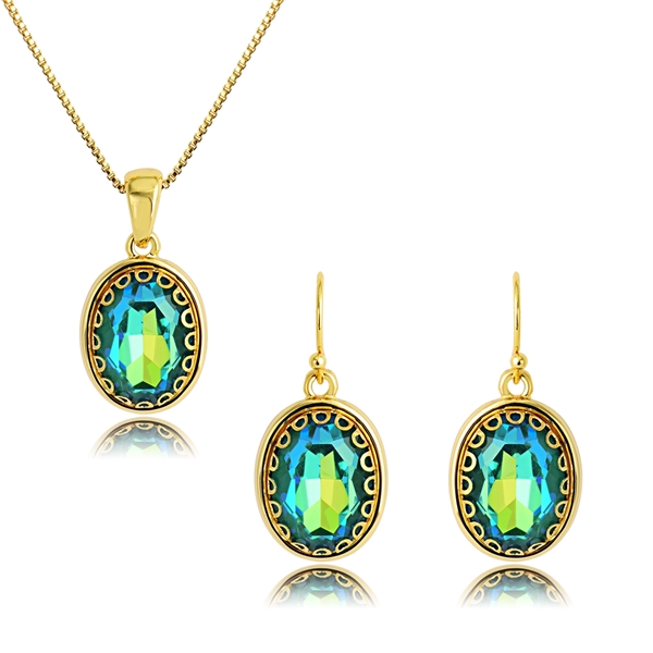Designer Gold Plated Classic Necklace and Earring Set with No-Risk Return